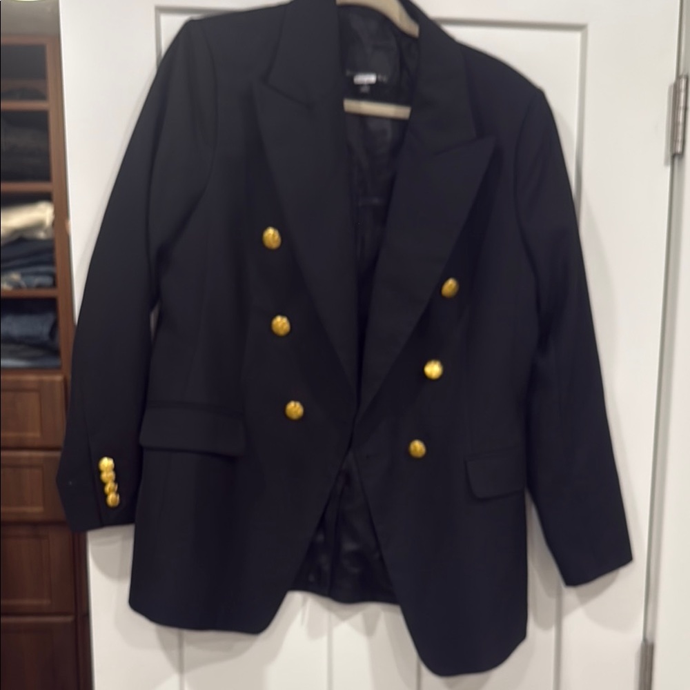 Black Blazer with Gold Buttons